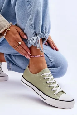 Damskie Boto Trampki Klasyczne Niskie Damskie Jasnozielone Vegas