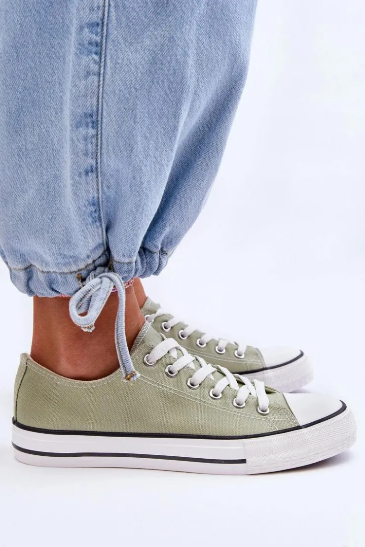 Damskie Boto Trampki Klasyczne Niskie Damskie Jasnozielone Vegas