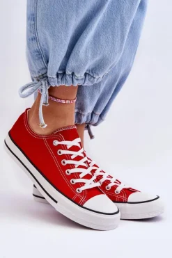 Damskie Boto Trampki Klasyczne Niskie Damskie Czerwone Vegas