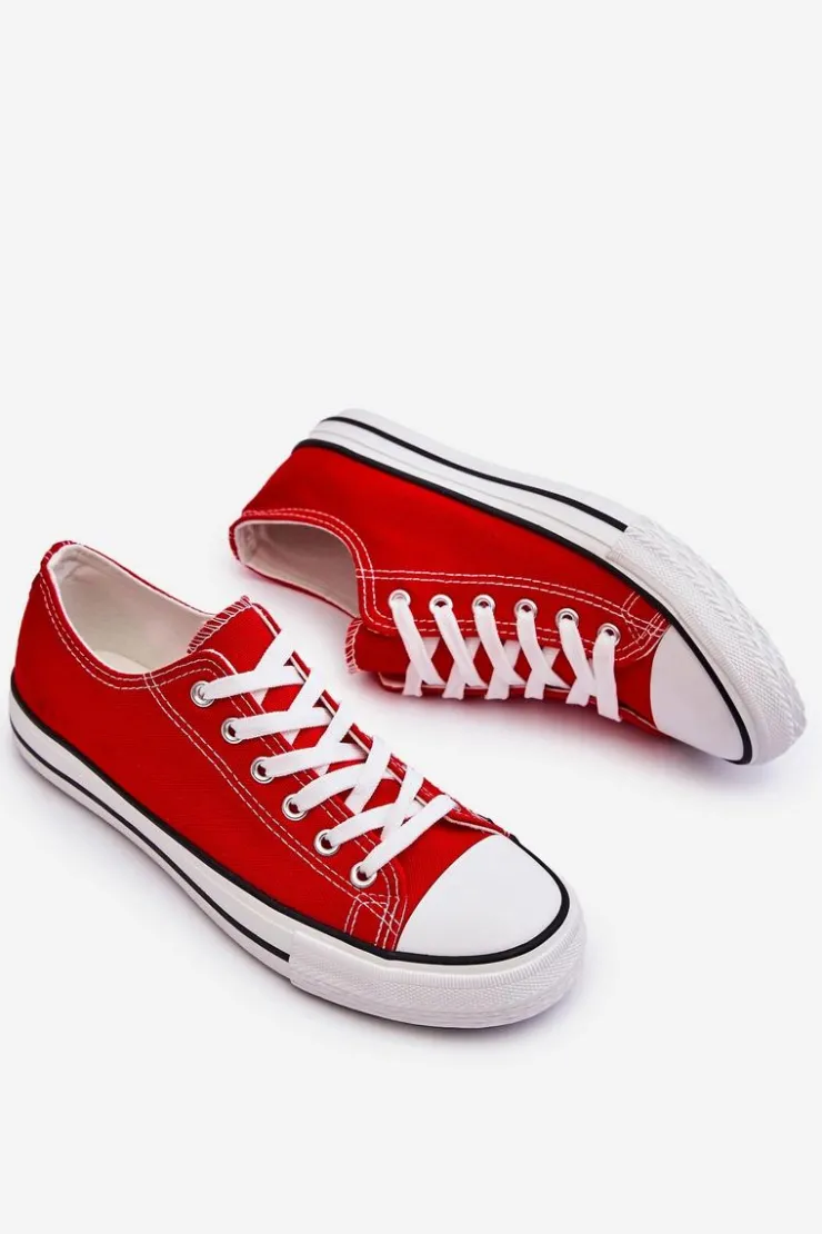 Damskie Boto Trampki Klasyczne Niskie Damskie Czerwone Vegas