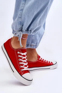 Damskie Boto Trampki Klasyczne Niskie Damskie Czerwone Vegas