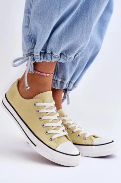 Boto Trampki Damskie Niskie*Trampki Klasyczne Niskie Damskie Żółte Vegas Żółty