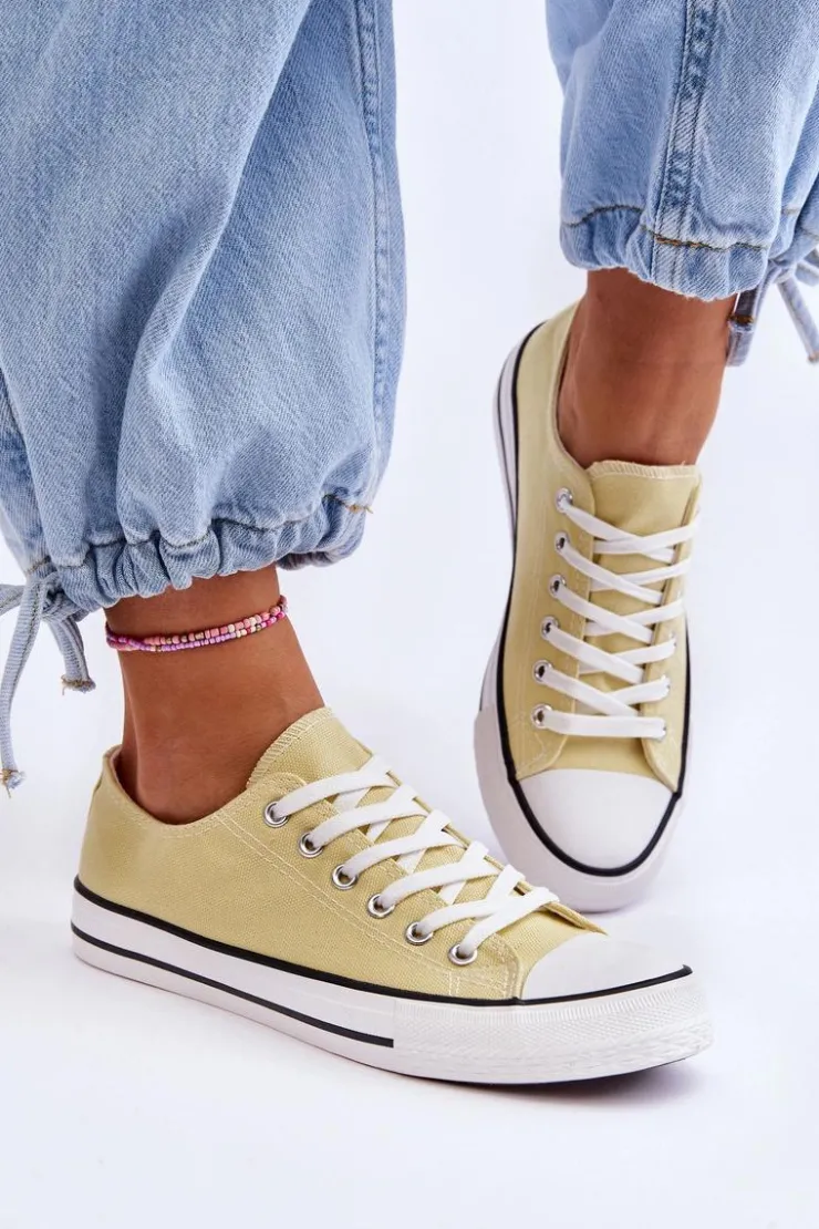 Boto Trampki Damskie Niskie*Trampki Klasyczne Niskie Damskie Żółte Vegas Żółty