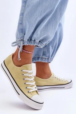 Boto Trampki Damskie Niskie*Trampki Klasyczne Niskie Damskie Żółte Vegas Żółty