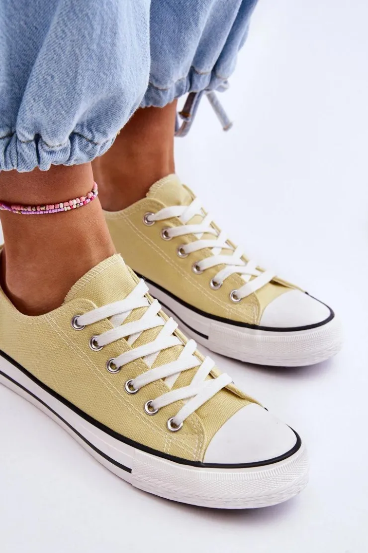 Boto Trampki Damskie Niskie*Trampki Klasyczne Niskie Damskie Żółte Vegas Żółty