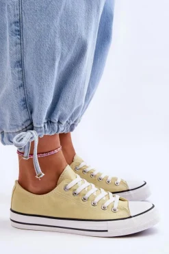 Boto Trampki Damskie Niskie*Trampki Klasyczne Niskie Damskie Żółte Vegas Żółty