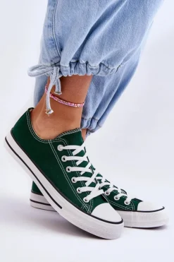 Damskie Boto Trampki Klasyczne Niskie Damskie Zielone Vegas