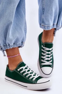 Damskie Boto Trampki Klasyczne Niskie Damskie Zielone Vegas