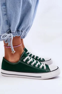 Damskie Boto Trampki Klasyczne Niskie Damskie Zielone Vegas