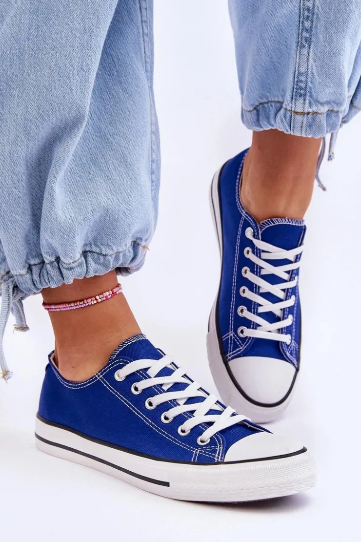 Discount Boto Trampki Klasyczne Niskie Damskie Niebieskie Vegas