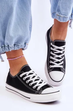 Boto Trampki Damskie Niskie*Trampki Klasyczne Niskie Damskie Czarne Vegas Czarny