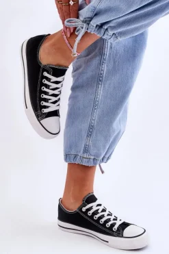 Boto Trampki Damskie Niskie*Trampki Klasyczne Niskie Damskie Czarne Vegas Czarny