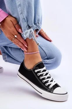 Boto Trampki Damskie Niskie*Trampki Klasyczne Niskie Damskie Czarne Vegas Czarny