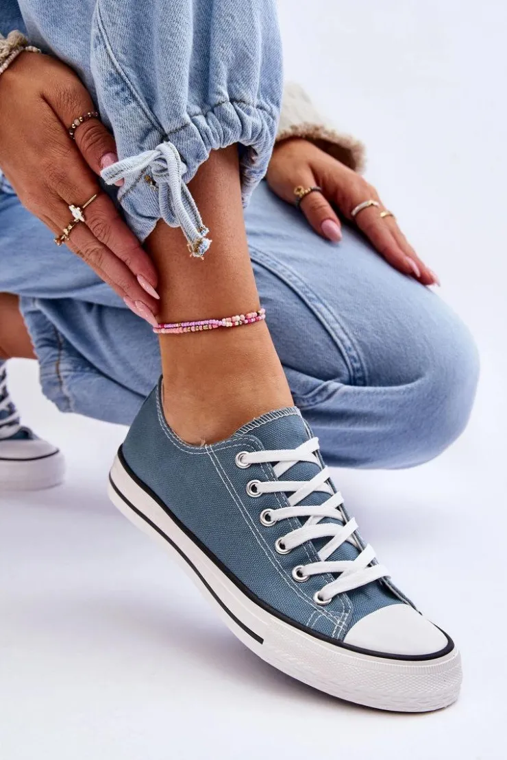 Online Boto Trampki Klasyczne Niskie Damskie Jasnoniebieskie Vegas