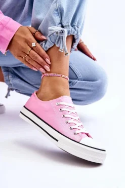 Outlet Boto Trampki Klasyczne Niskie Damskie Różowe Vegas