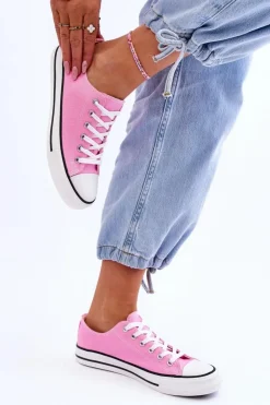 Outlet Boto Trampki Klasyczne Niskie Damskie Różowe Vegas