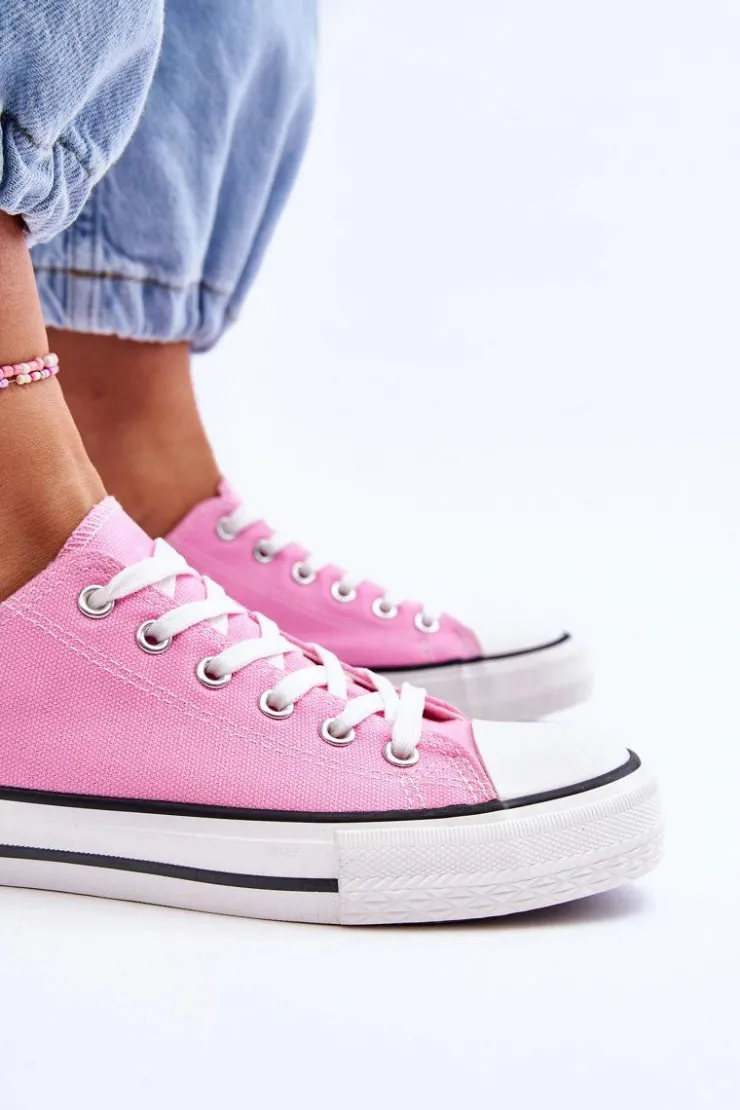 Outlet Boto Trampki Klasyczne Niskie Damskie Różowe Vegas