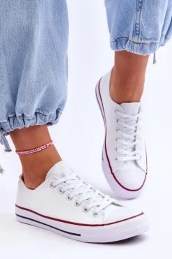 Sale Boto Trampki Klasyczne Niskie Damskie Białe Vegas Biały