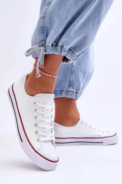 Sale Boto Trampki Klasyczne Niskie Damskie Białe Vegas Biały