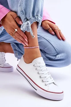 Sale Boto Trampki Klasyczne Niskie Damskie Białe Vegas Biały