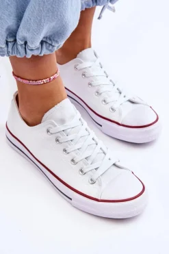 Sale Boto Trampki Klasyczne Niskie Damskie Białe Vegas Biały