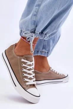 Damskie Boto Trampki Klasyczne Niskie Damskie Beżowe Vegas