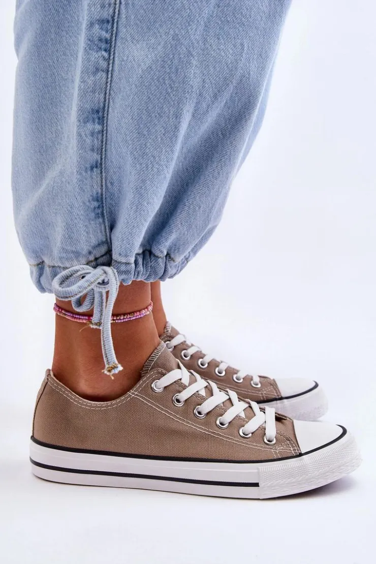 Damskie Boto Trampki Klasyczne Niskie Damskie Beżowe Vegas