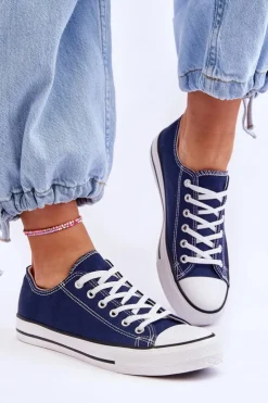 Damskie Boto Trampki Klasyczne Niskie Damskie Granatowe Vegas