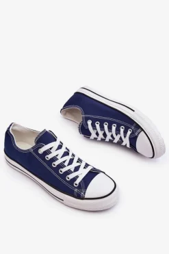 Damskie Boto Trampki Klasyczne Niskie Damskie Granatowe Vegas