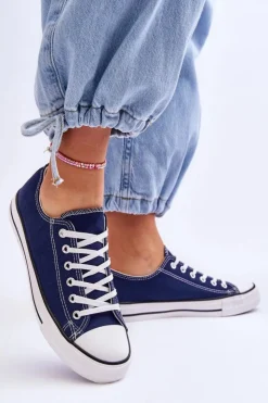 Damskie Boto Trampki Klasyczne Niskie Damskie Granatowe Vegas
