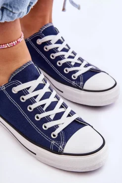 Damskie Boto Trampki Klasyczne Niskie Damskie Granatowe Vegas