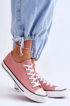 Boto Trampki Damskie Niskie*Trampki Klasyczne Niskie Damskie Ciemnoróżowe Vegas