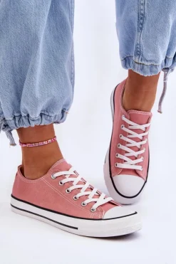 Boto Trampki Damskie Niskie*Trampki Klasyczne Niskie Damskie Ciemnoróżowe Vegas