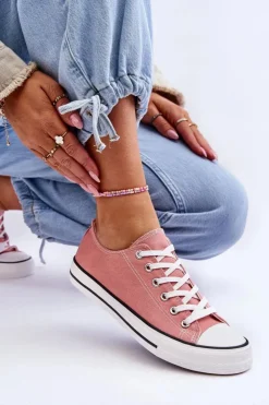 Boto Trampki Damskie Niskie*Trampki Klasyczne Niskie Damskie Ciemnoróżowe Vegas