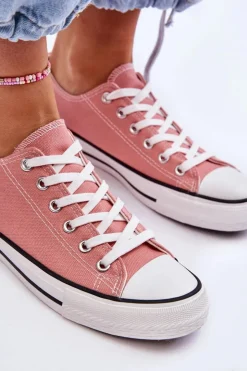 Boto Trampki Damskie Niskie*Trampki Klasyczne Niskie Damskie Ciemnoróżowe Vegas