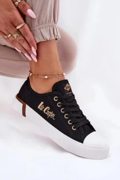 Best Lee Cooper Trampki Materiałowe Damskie LCW-25-31-3427L Czarne Czarny