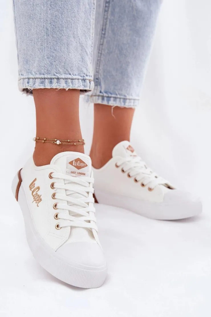 Damskie Lee Cooper Trampki Materiałowe Damskie LCW-25-31-3428L Białe