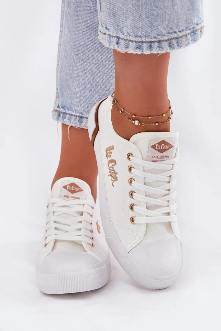 Damskie Lee Cooper Trampki Materiałowe Damskie LCW-25-31-3428L Białe