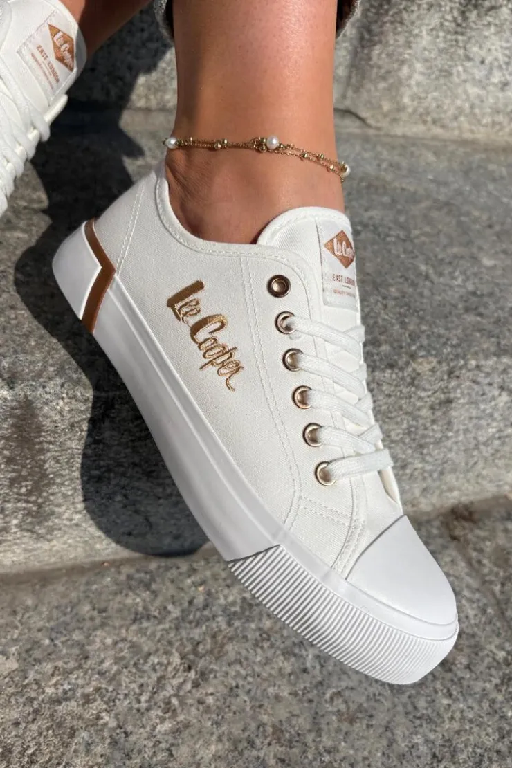 Damskie Lee Cooper Trampki Materiałowe Damskie LCW-25-31-3428L Białe