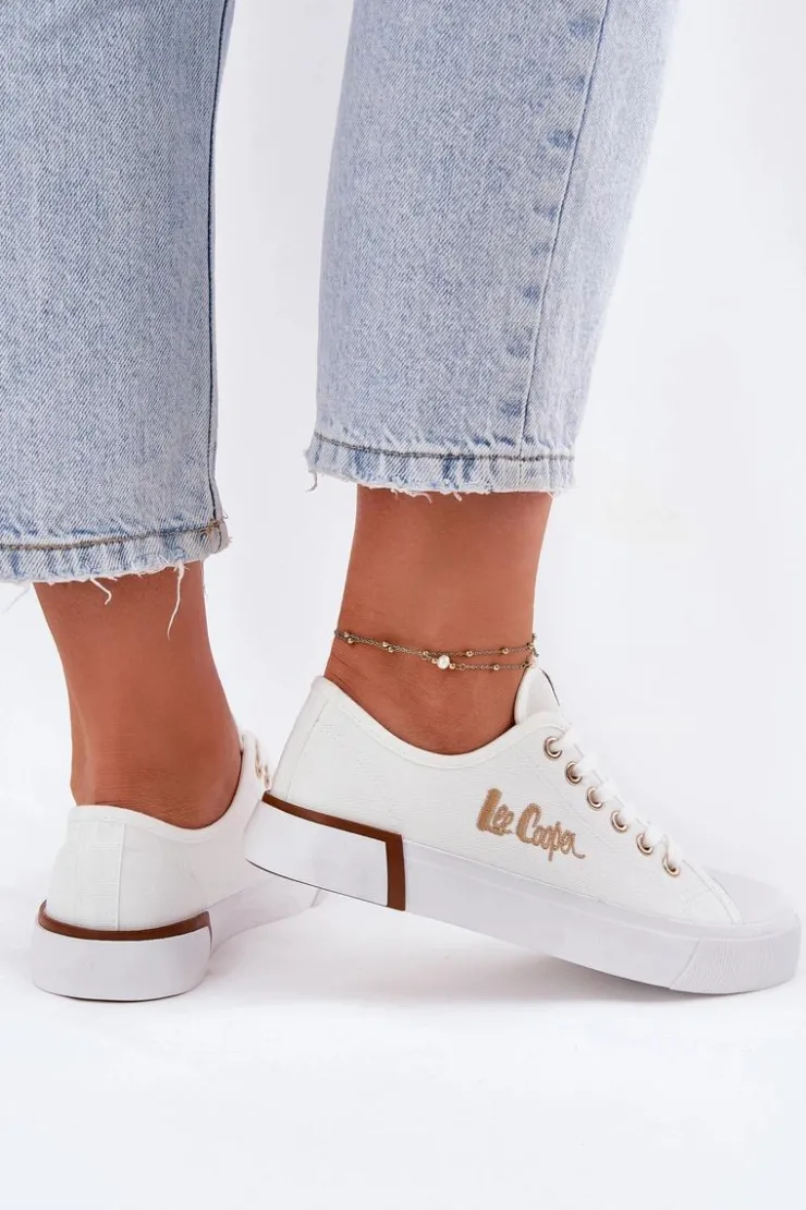 Damskie Lee Cooper Trampki Materiałowe Damskie LCW-25-31-3428L Białe