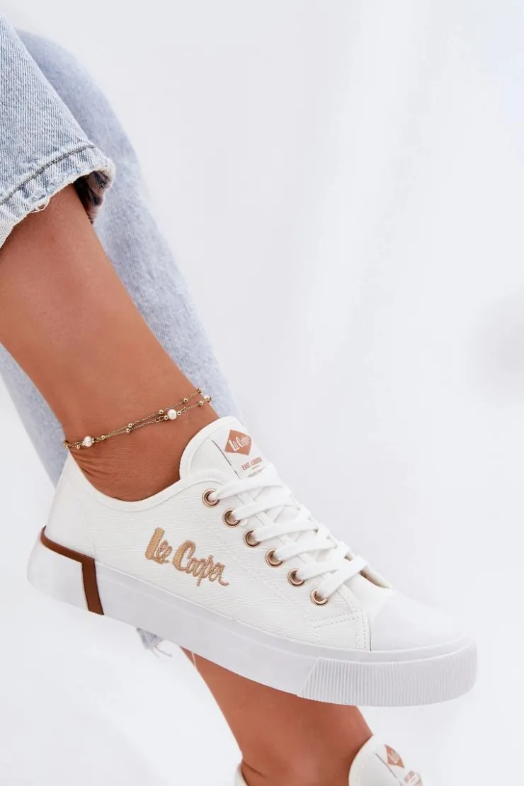 Damskie Lee Cooper Trampki Materiałowe Damskie LCW-25-31-3428L Białe