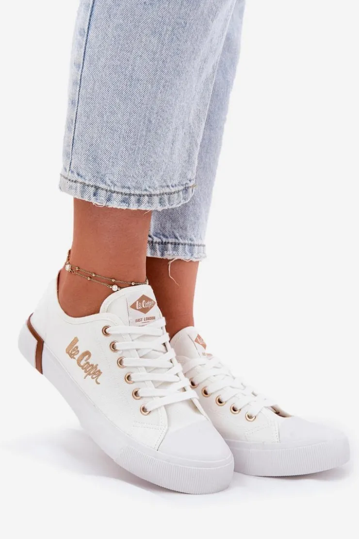 Damskie Lee Cooper Trampki Materiałowe Damskie LCW-25-31-3428L Białe
