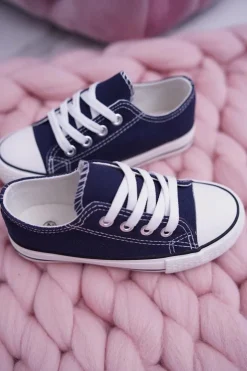 Boto Trampki Damskie Niskie*Trampki Młodzieżowe Buty Granatowe Filemon