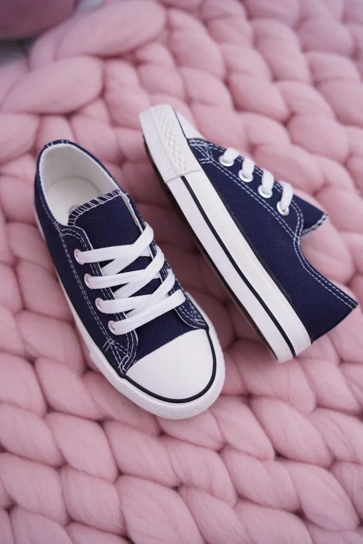 Boto Trampki Damskie Niskie*Trampki Młodzieżowe Buty Granatowe Filemon