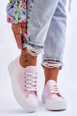 Sale Lee Cooper Trampki Na Platformie LCW-23-31-1781L Różowe