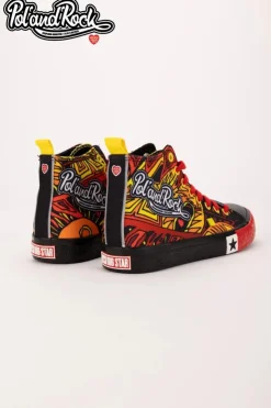 Discount Big Star Shoes Trampki Pol'and'Rock Festival X Big Star SS174501 Czarno-Czerwone