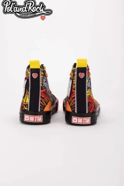 Discount Big Star Shoes Trampki Pol'and'Rock Festival X Big Star SS174501 Czarno-Czerwone