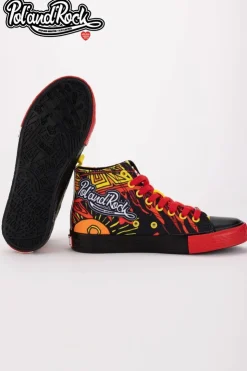 Discount Big Star Shoes Trampki Pol'and'Rock Festival X Big Star SS174501 Czarno-Czerwone