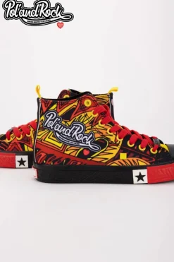 Discount Big Star Shoes Trampki Pol'and'Rock Festival X Big Star SS174501 Czarno-Czerwone