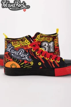 Discount Big Star Shoes Trampki Pol'and'Rock Festival X Big Star SS174501 Czarno-Czerwone